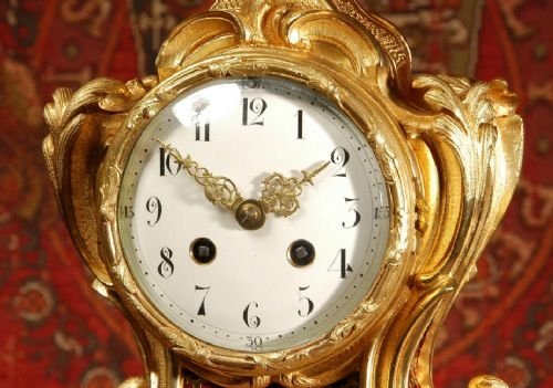 fig 4. *** SOLD *** Antique French Rococo Boudoir Table Clock